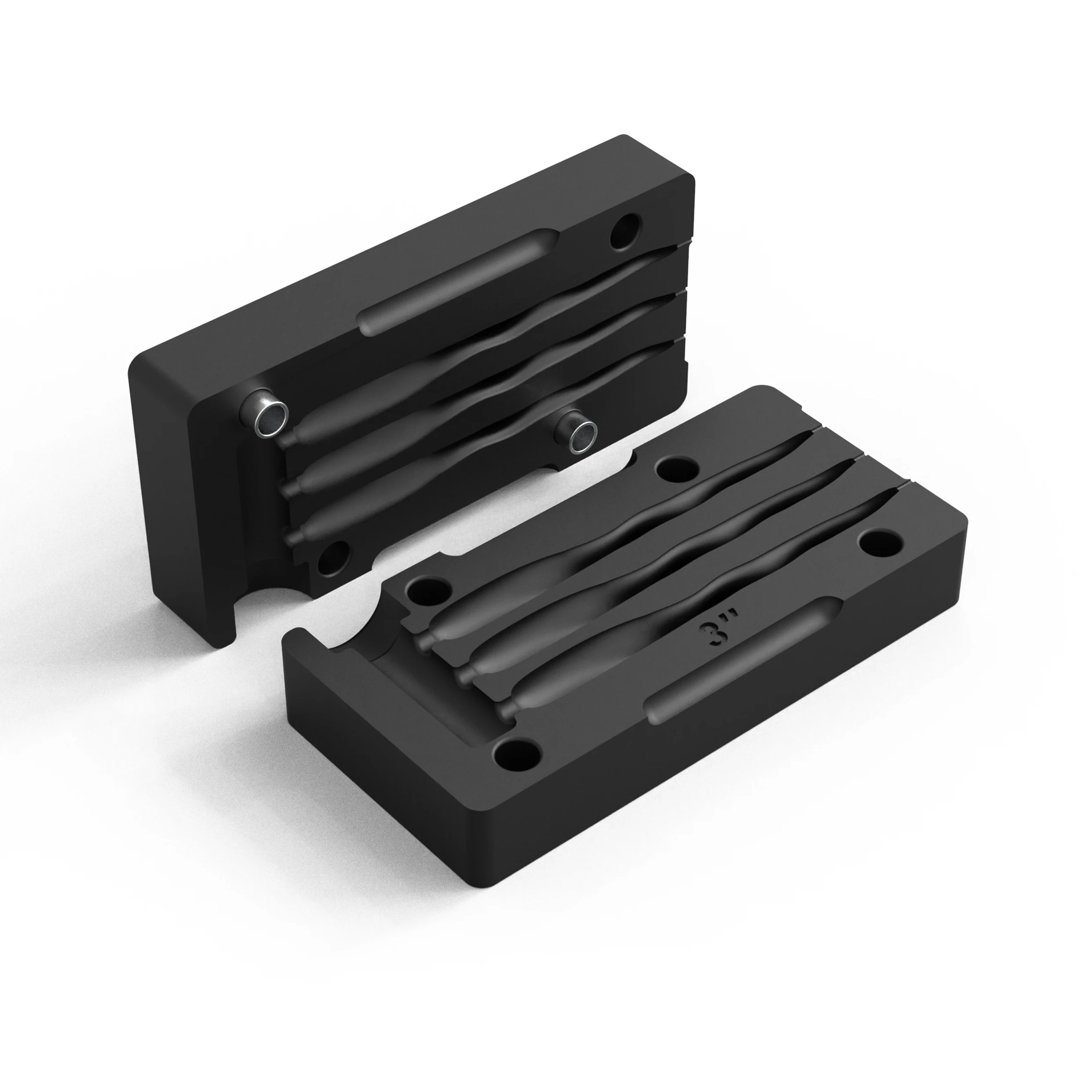 OEM/ODM Supported Custom Aluminum Soft Plastic Lure Mold Kit for Making Leech Fishing Bait Injection Lures
