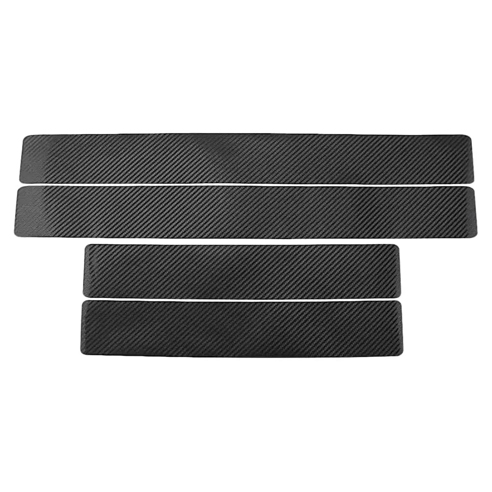 

4 Sheets Anti-kick Car Threshold Sticker Bumpers Carbon Fiber Paper Door Edges Protector