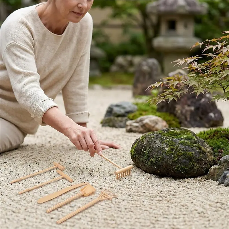 [NEW!X13A】 Garden Rake Set DIY Sand Garden Accessories For Desk Relaxation & Decor
