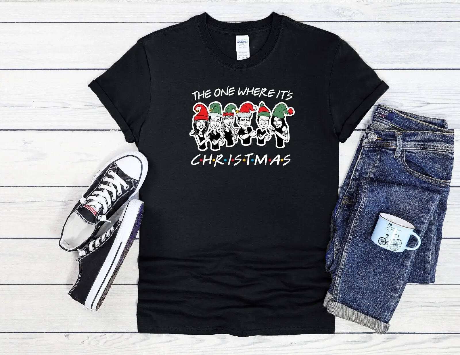 One Where Christmas Jute Bag Baseball T Shirt Top 3664