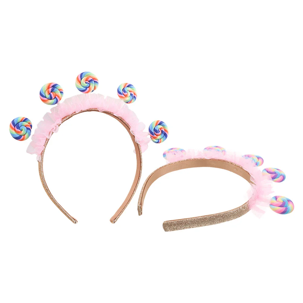 2 Pcs Candy Lollipop Headband Toddler Kids Headbands Plastic for Girls Headdress