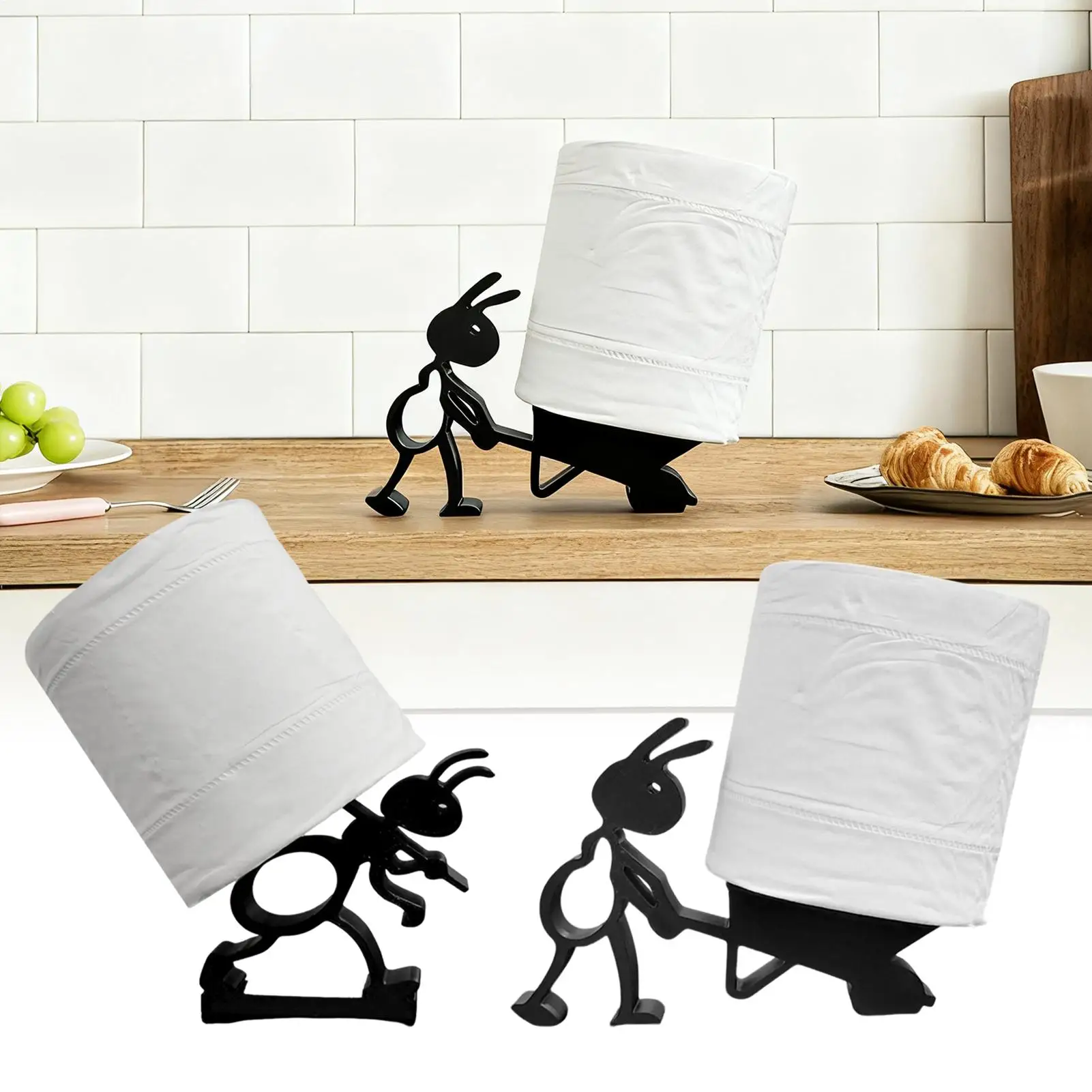 Toilet Paper Roll Holder Ant Shaped Cute Matte Napkin Dispenser Bathroom Tissue Holder for Bathroom Kitchen RV Camping Travel
