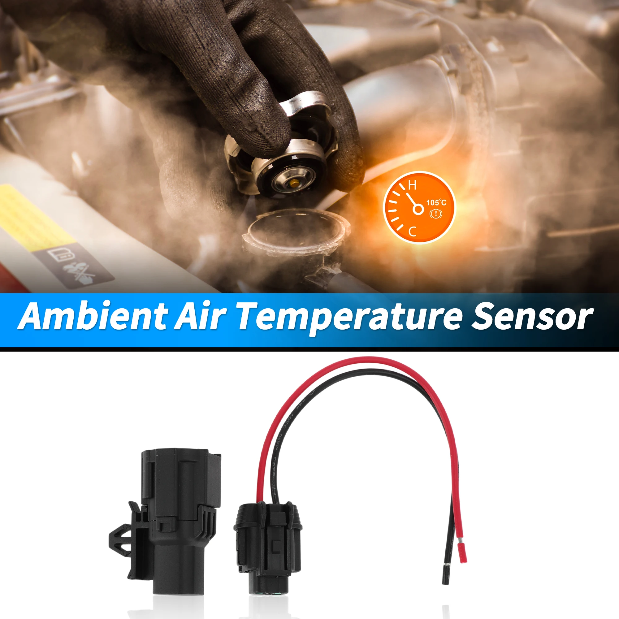 UXCELL No.27722-3VA0A Ambient Air Temperature Sensor with Connector Pigtail Plug for Nissan 350Z 2003-2008 for Nissan Rogue 2015