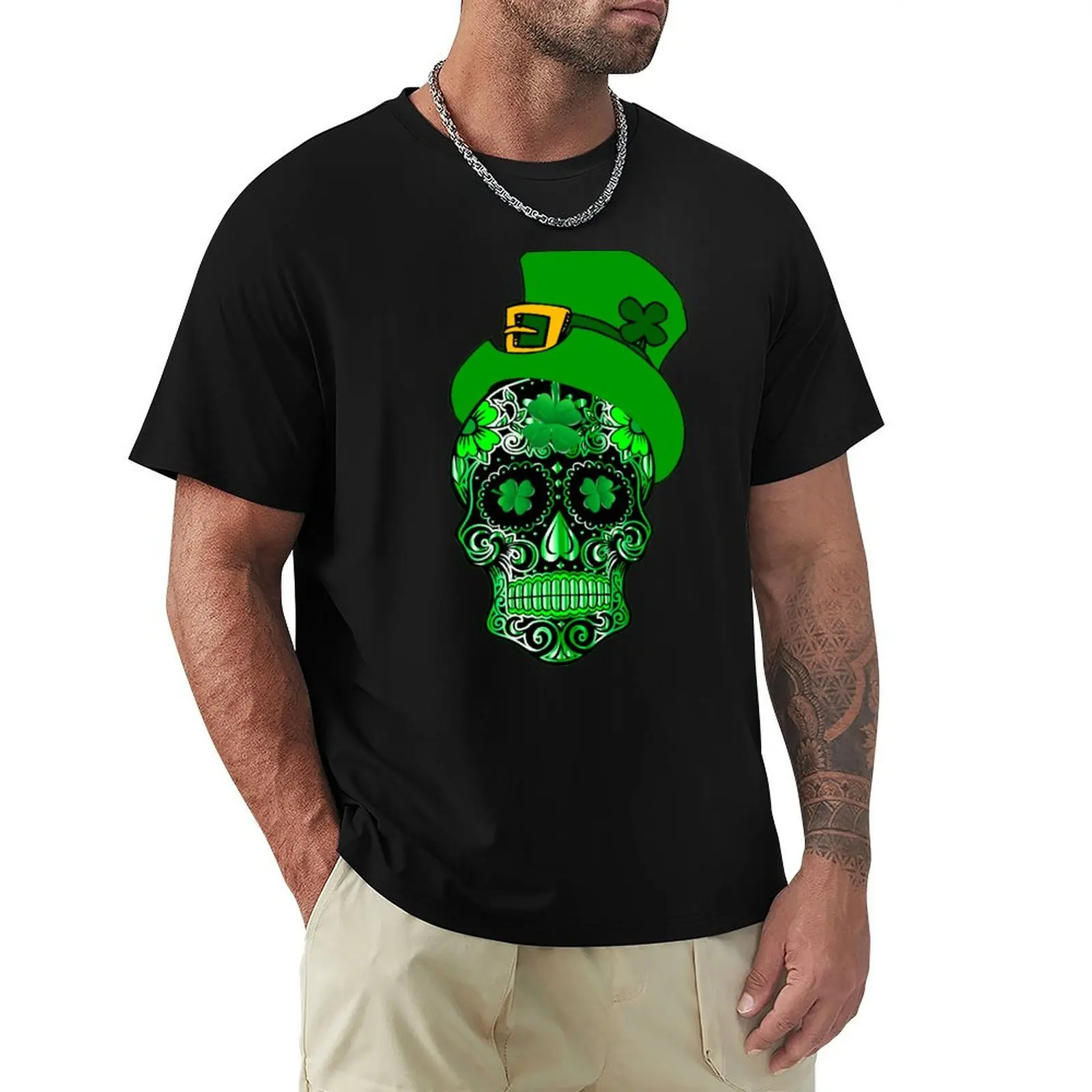 

St Patricks Day Sugar Skull Shamrocks - Saint Pattys Day - the best gift for Irish Mexicans T-Shirt