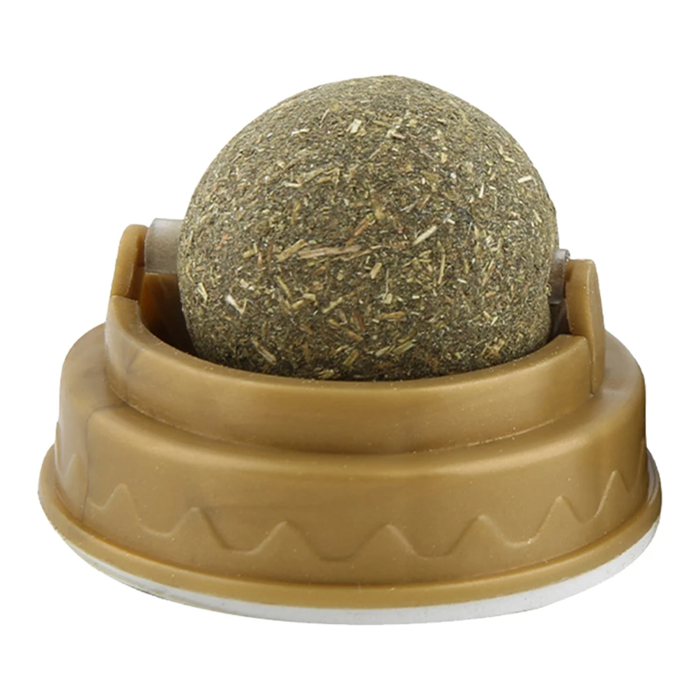 Healthy Cat Toys Stick-on Molar Teeth Cat Catnip Ball Toys Removes Hair Balls Promote Digestion with Dust Cover Pet Accessories