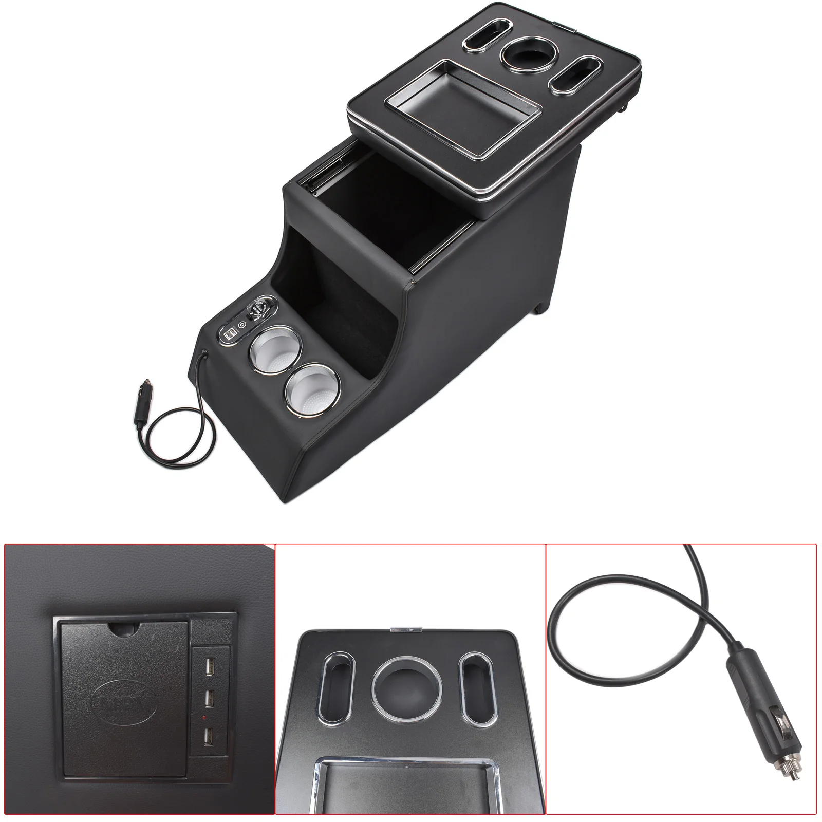 Image of AP02 Armlehnenbox für Benz Vito W447 LED-Licht Zentral Schwarz 2016 2017 2018 2019 2020 2021