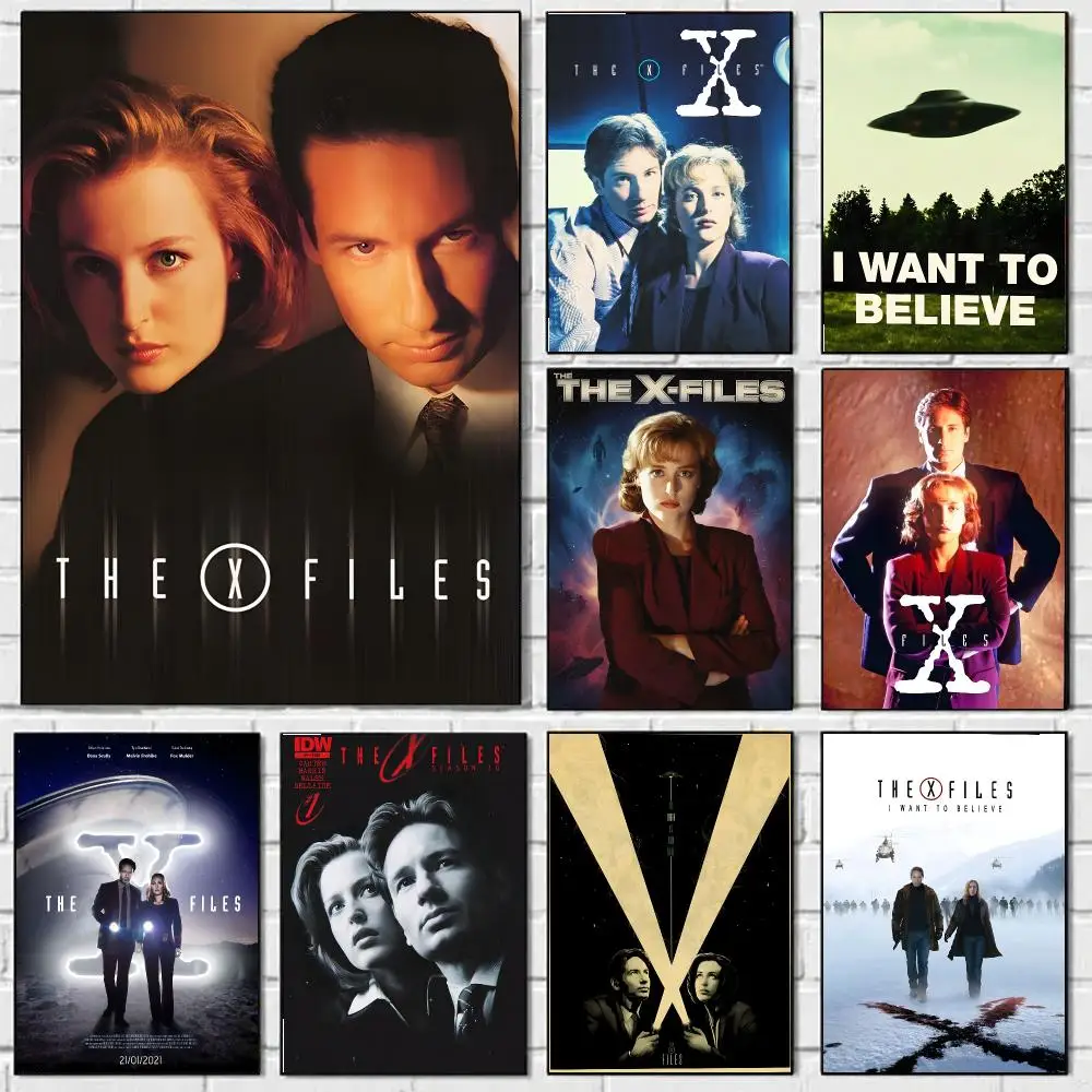 X File TV Poster HD Art Sticky Wall Waterproof Paper Print Living Room Bedroom Bar Cafe Art Painting Decoration Ideal Gift