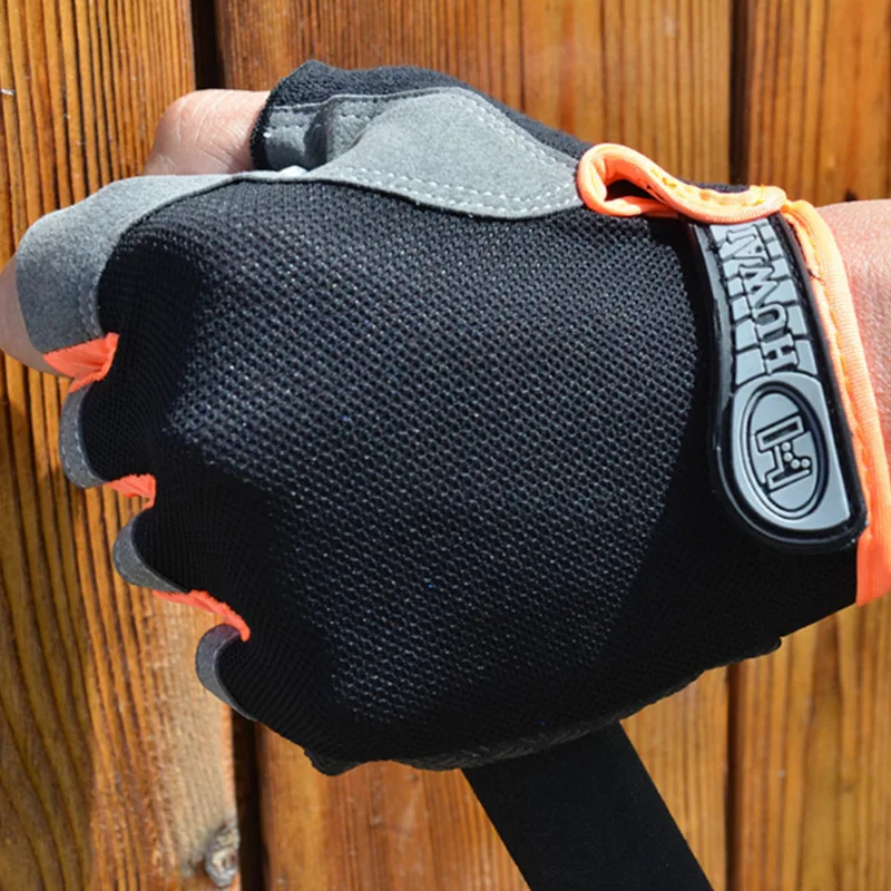 Halbfinger-Outdoor-Fahrradhandschuhe Rutschfest Schweißabsorbierend für Männer und Frauen Atmungsaktive Stoßdämpfende Sporthandschuhe – Detail 5