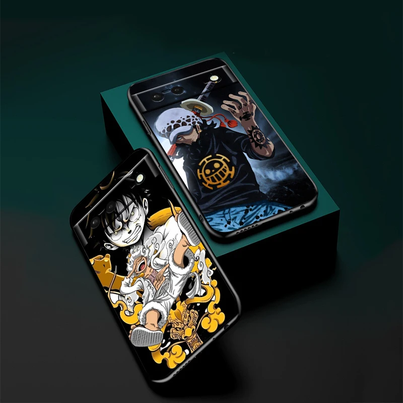 Comics One Piece Anime Luffy For Google Pixel 8 7A 7 6A 6 5A 5 4 4A XL 5G Black Silicon Shockproof Shell Phone Case