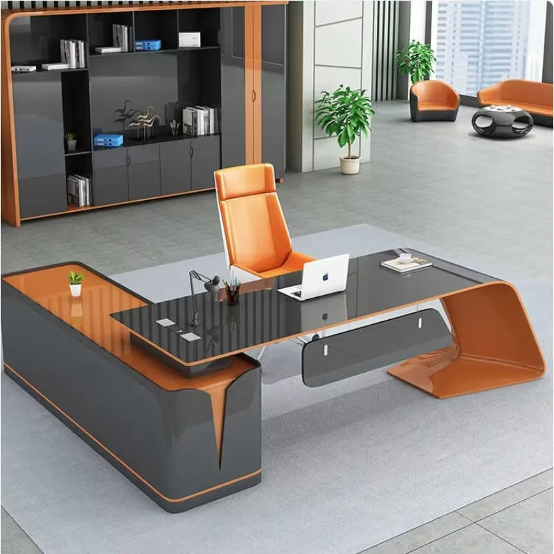 

ZITAI Modern Simple Style MDF Material L Shape boss Luxury Set Work Desk CEO Office Table Design Executive Office Desk