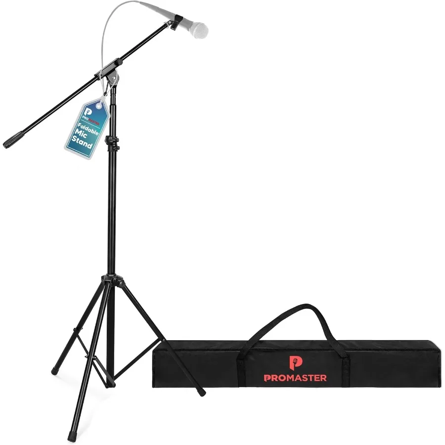 

Adjustable Tripod Microphone Stand with Gooseneck Boom Arm and Universal Adapter Professional Audio Gear Black