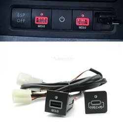 Car USB Charger Socket PD Quick Charge QC3.0 PD USB Power Adapter Interface Use for VW Golf 6 MK6 Jetta 5MK6 Scirocco 06-12