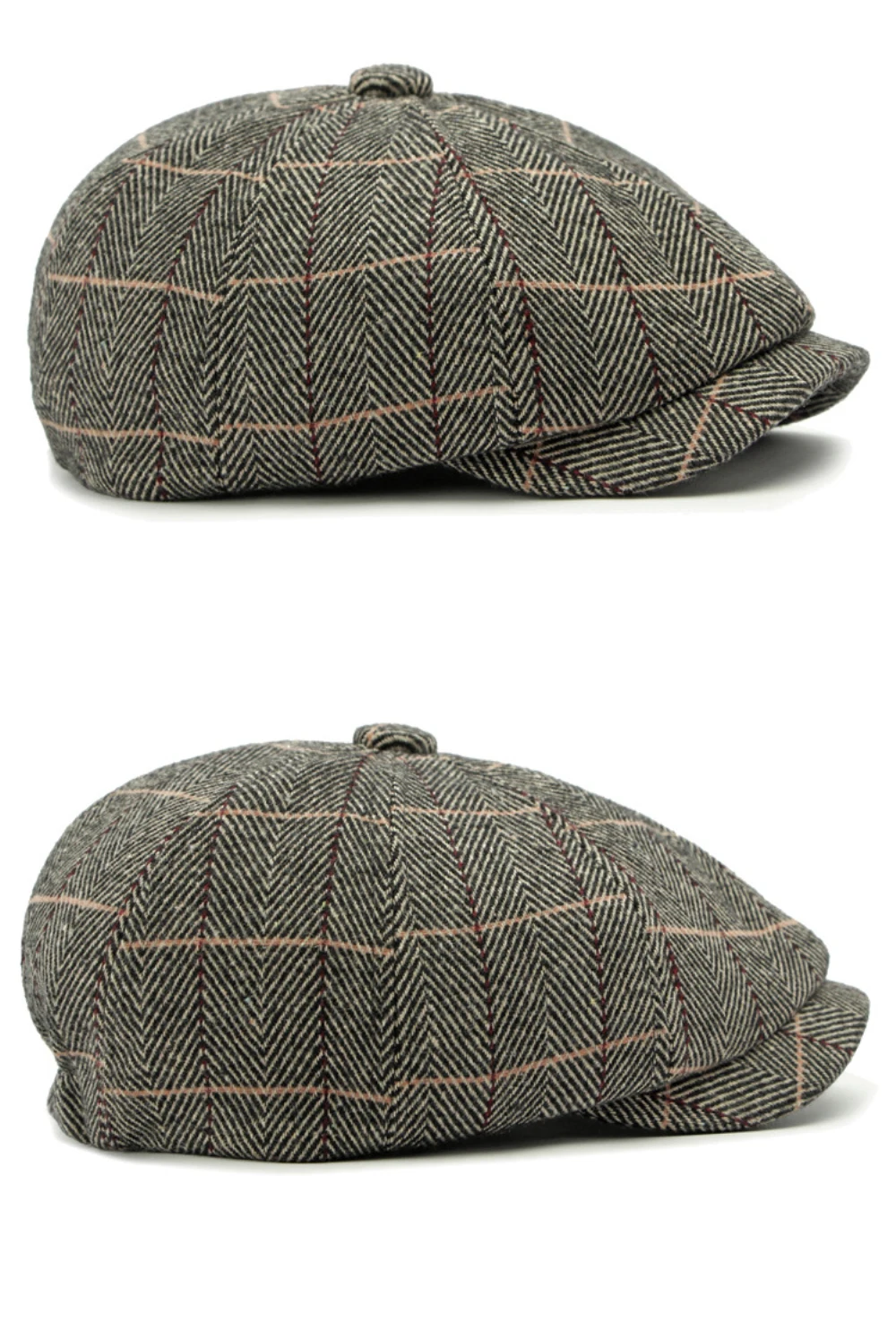 HT4557 Männer Frauen Berets Neue Herbst Winter Hut Retro Achteckige Flache Kappe Künstler Maler Baskenmütze Hut Männlich Weiblich Plaid Ivy Baskenmütze Kappe – Detail 10