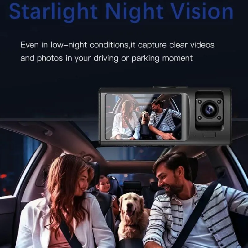 Super Sale 3 Channel WiFi Car Dash DVR Cam 1080P 3-Screen Car Driving Recorder Camera Dashcam Camcorder for Car Monitor