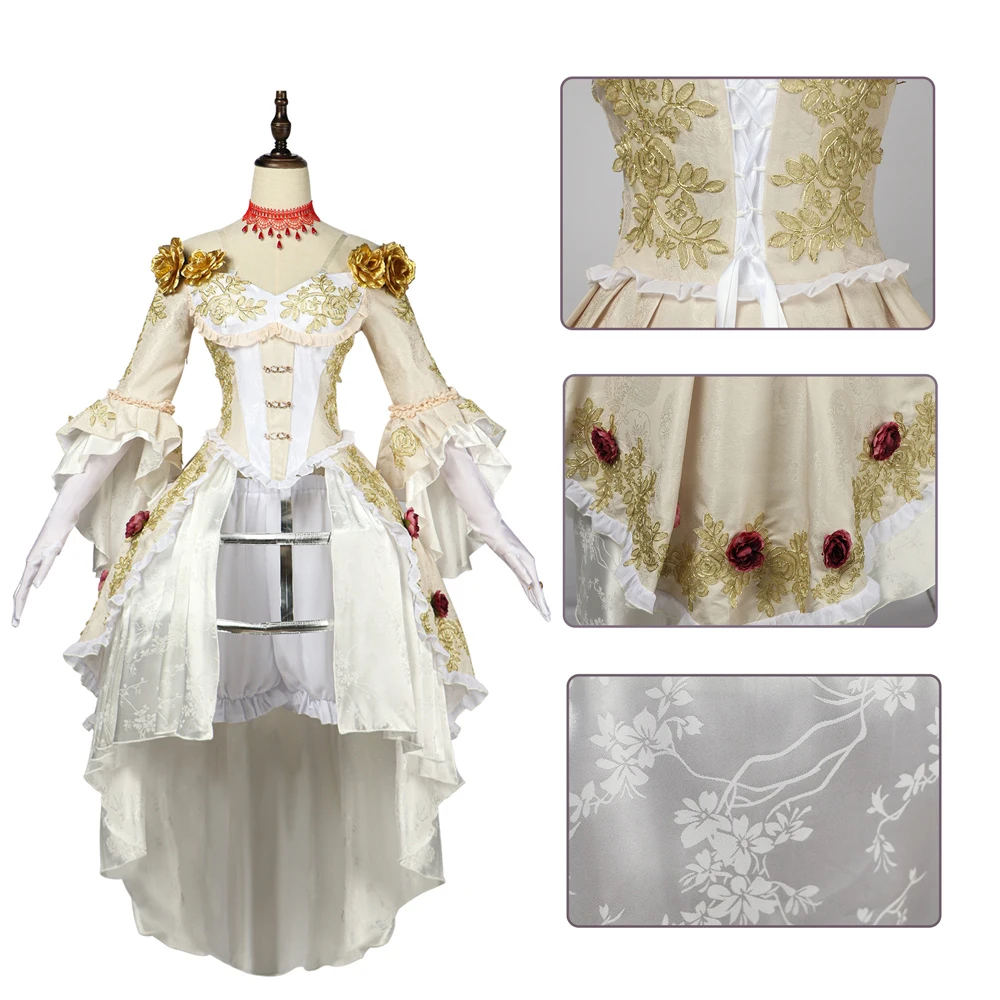 Game Identity V Cosplay Costume Bloody Queen Mary Bloodbath Skin Vintage Middle Ages Dress Women Halloween Carnival Outfits Wig