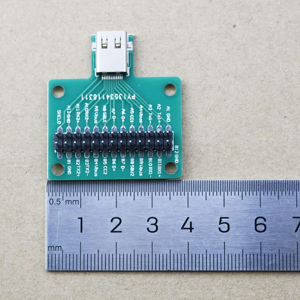 1Pce USB 3.1 Type-C Cable Test Board 24 PIN Type-C Female Plug Jack to DIP Adapter Connector Welded PCB Converter Pinboard