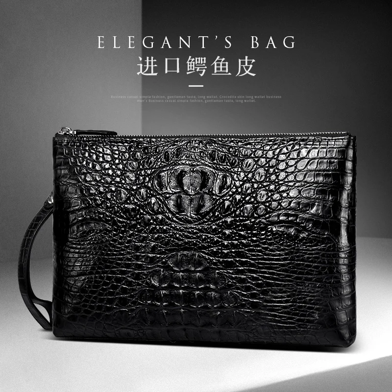 yuanyu New  Crocodile skin  Handbag  male  Import  Crocodile men clutch bag  Large capacity  wallet  long  male  Hand bag