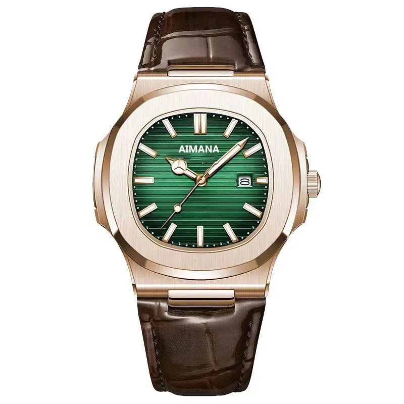 Fashion Business Luminous Calendar Quartz Watch 30MI Waterproof Leather Strap Wirstwatch Men Students Clocks Relogios Wholesale
