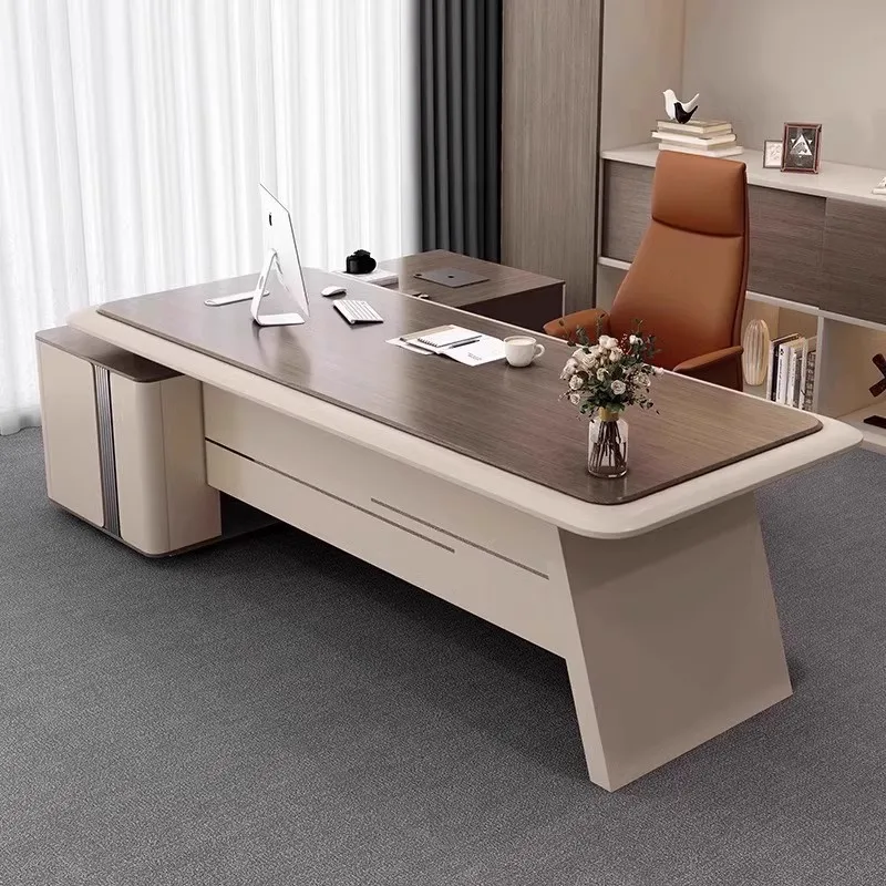 

Light Luxury Boss Desk And Chair Combination Simple Modern Chairperson's Office Atmosphere Large Desk Manager's Desk