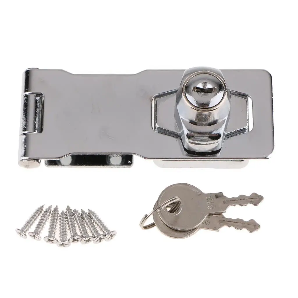 Mechanical Keyed Door Lock Hasp Anti Theft Buckle Zinc Alloy Fastener for Storage Cabinets Trunks and Drawers