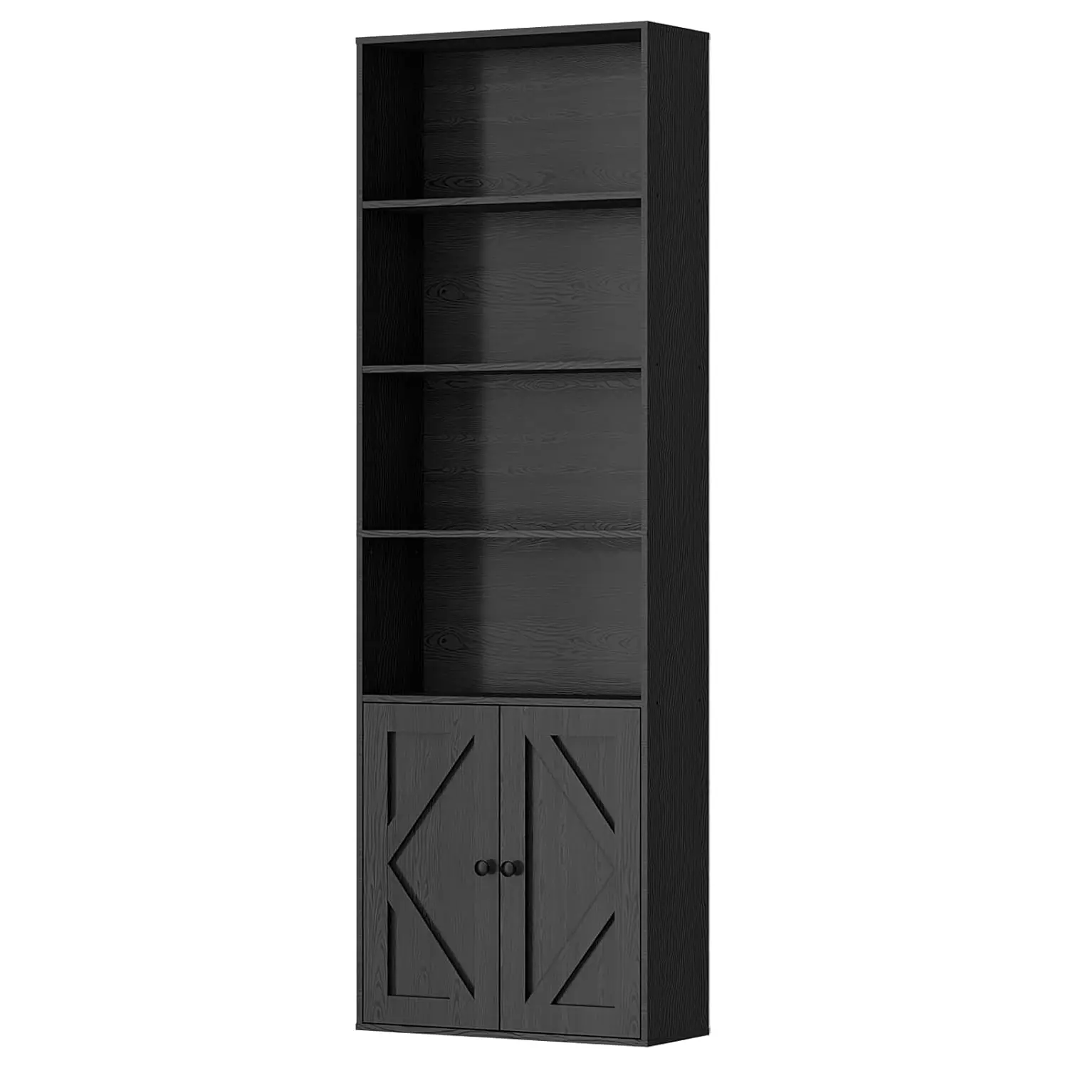 

6-ярусный напольный книжный шкаф с 2 дверцами, 23.6x9.3x70.9 дюймов, шкаф-стеллаж для хранения для дома, офиса, гостиной, спальни, на заказ