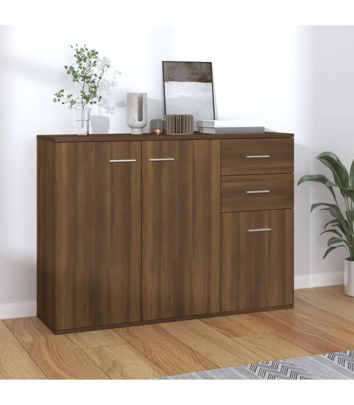 105x30x70 cm brown oak plywood sideboard