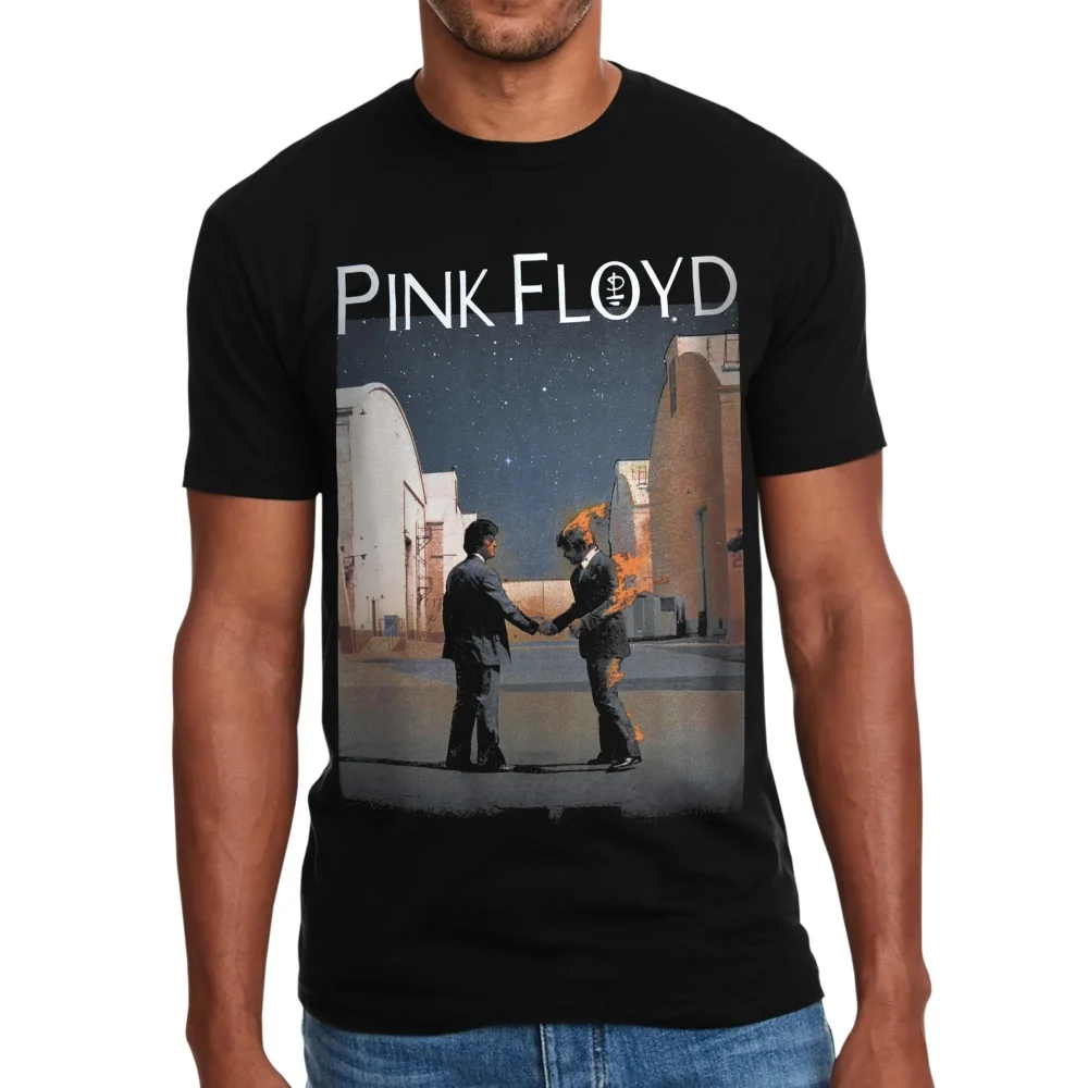 

Pink Floyd Wish You Were Here Graphic T-Shirt Men Clothing Women Retro Metal Rock Band T Shirt Y2k Oversize Short Sleeve Tops