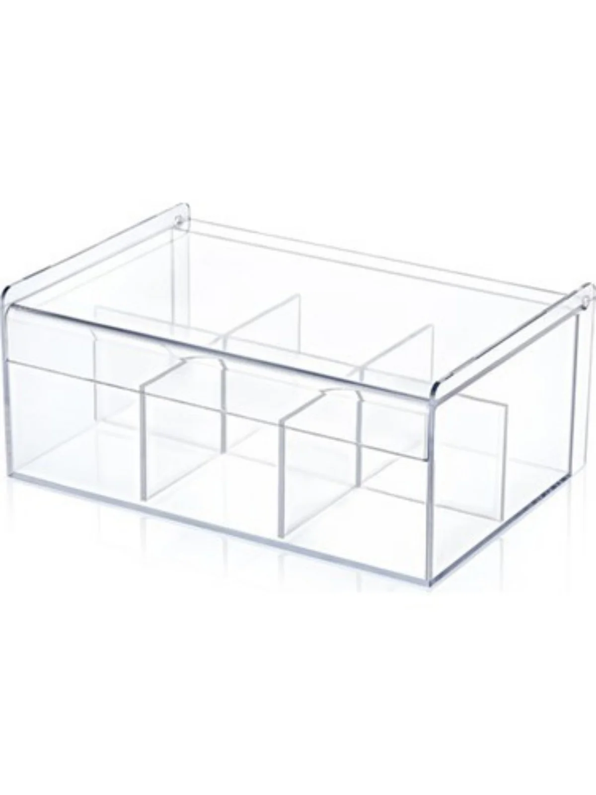 Transparan 6 Sel Organizer Teh Multifungsi Penggunaan Kualitas Tinggi Keras dan Kuat Bahan Peralatan Rumah Alat Dapur