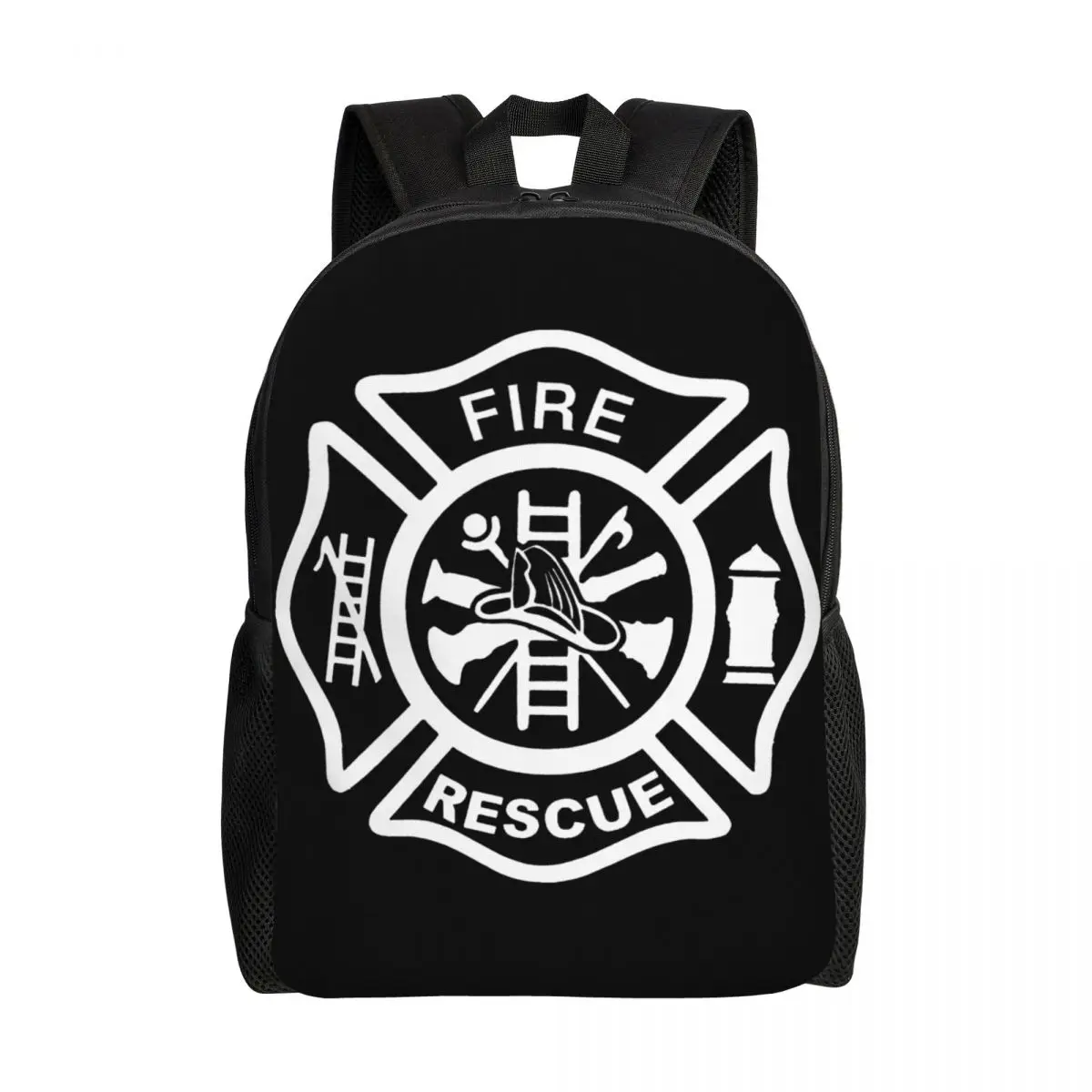 Customized Fire Rescue Firefighter Laptop Backpack Men Women Casual Bookbag for School College Student Bags