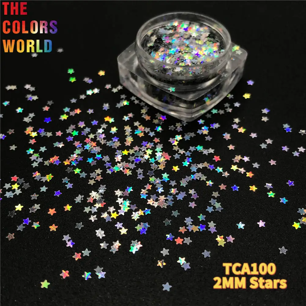 TCT-745 Holographic ขนาดเล็ก Star เล็บและผม Glitter Tumblers หัตถกรรมแต่งหน้าเทศกาลของเล่น DIY เสื้อผ้าอุปกรณ์เสริมขายส่ง