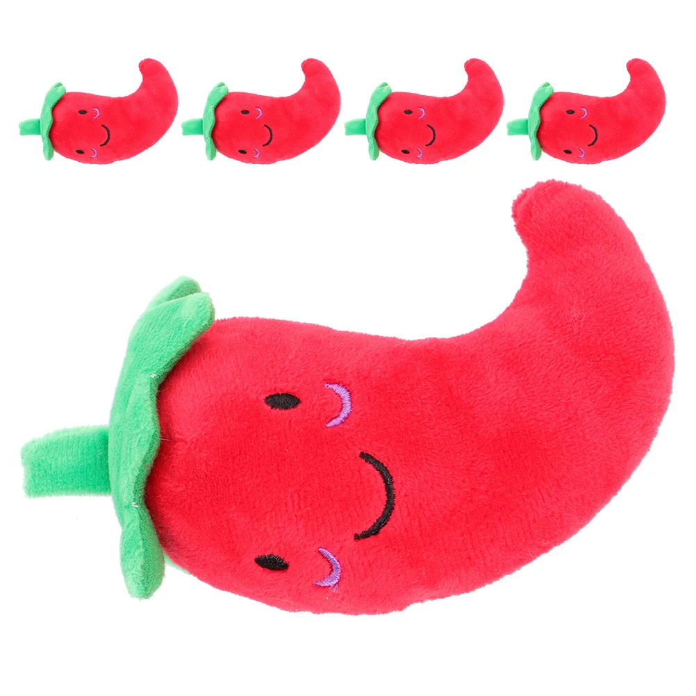 

5Pcs Pet Sound Interactive Squeaky Chewing Pepper Shape Dog Cat Enrichment Play Accessories Hot Pepper Dog