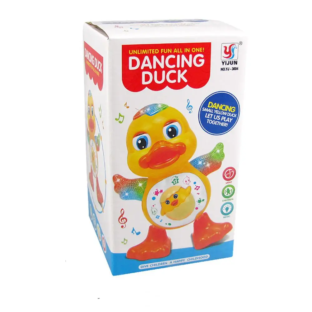 Early Learning Boxed Interactive Kids Toys Educational Gifts Dancing Duck Toys Musical Lighting Doll