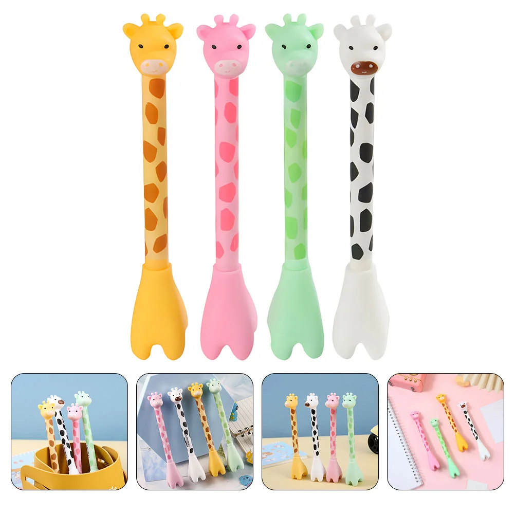 

12 Pcs Giraffe Ballpoint Pen Pens Cute Signature Student Writing Accessories Cartoon Office