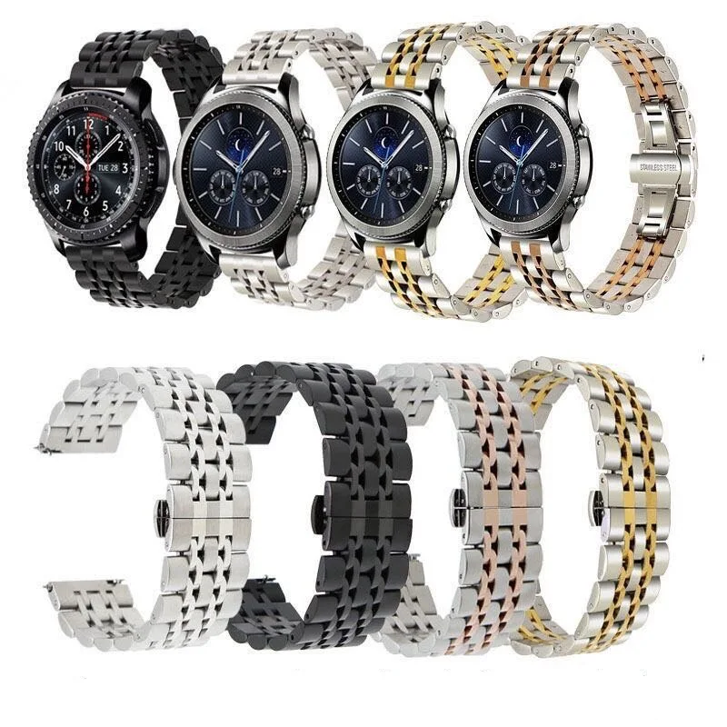 22mm 20mm metal Stainless steel strap for Samsung Galaxy watch 3 Gear S3 Huawei watch GTGT2 High-end watch strap for Amazfit GTR
