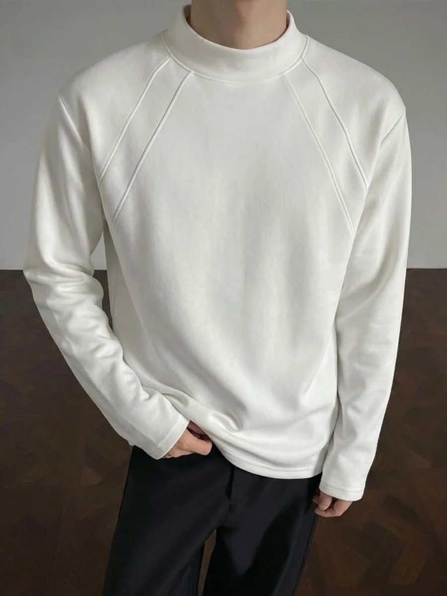 

Утепленная двусторонняя флисовая мужская футболка с длинным рукавом, теплое нижнее белье, повседневный стиль, приталенный крой, зимняя мода, смесовая ткань из полиэстера