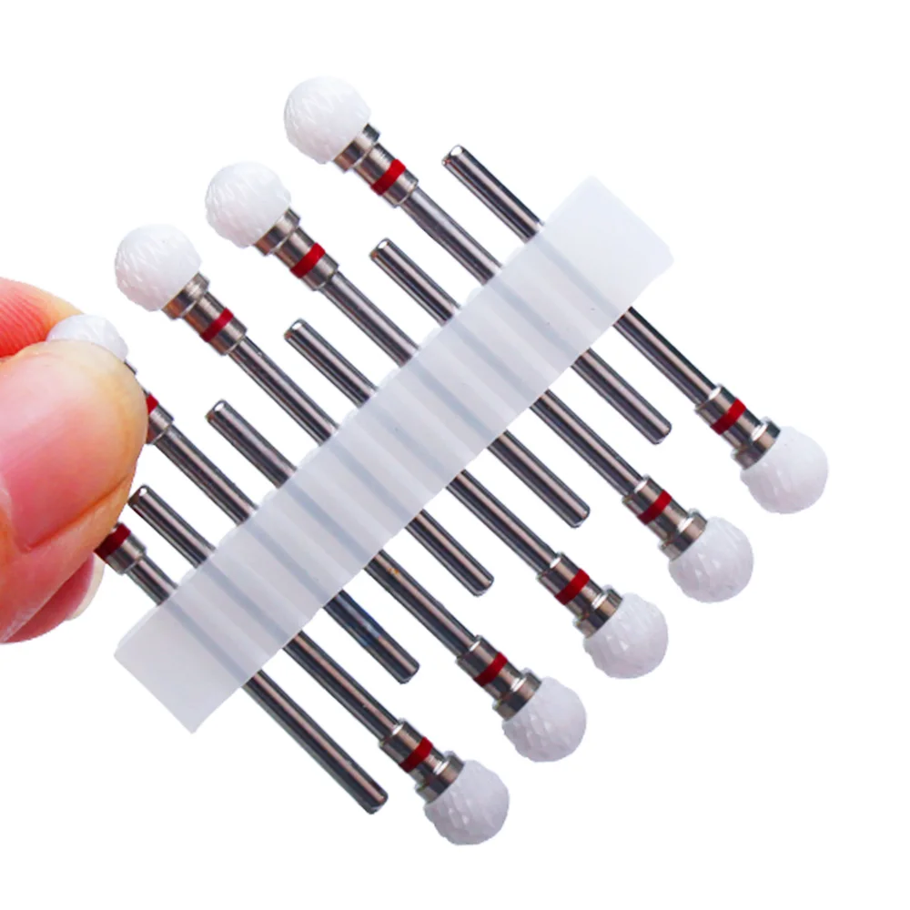 Nail Drill Bit Set 10pc Ceramic Milling Cutters for Manicure Machine Electric Files Drills Gel Polish Remove Burr Tools