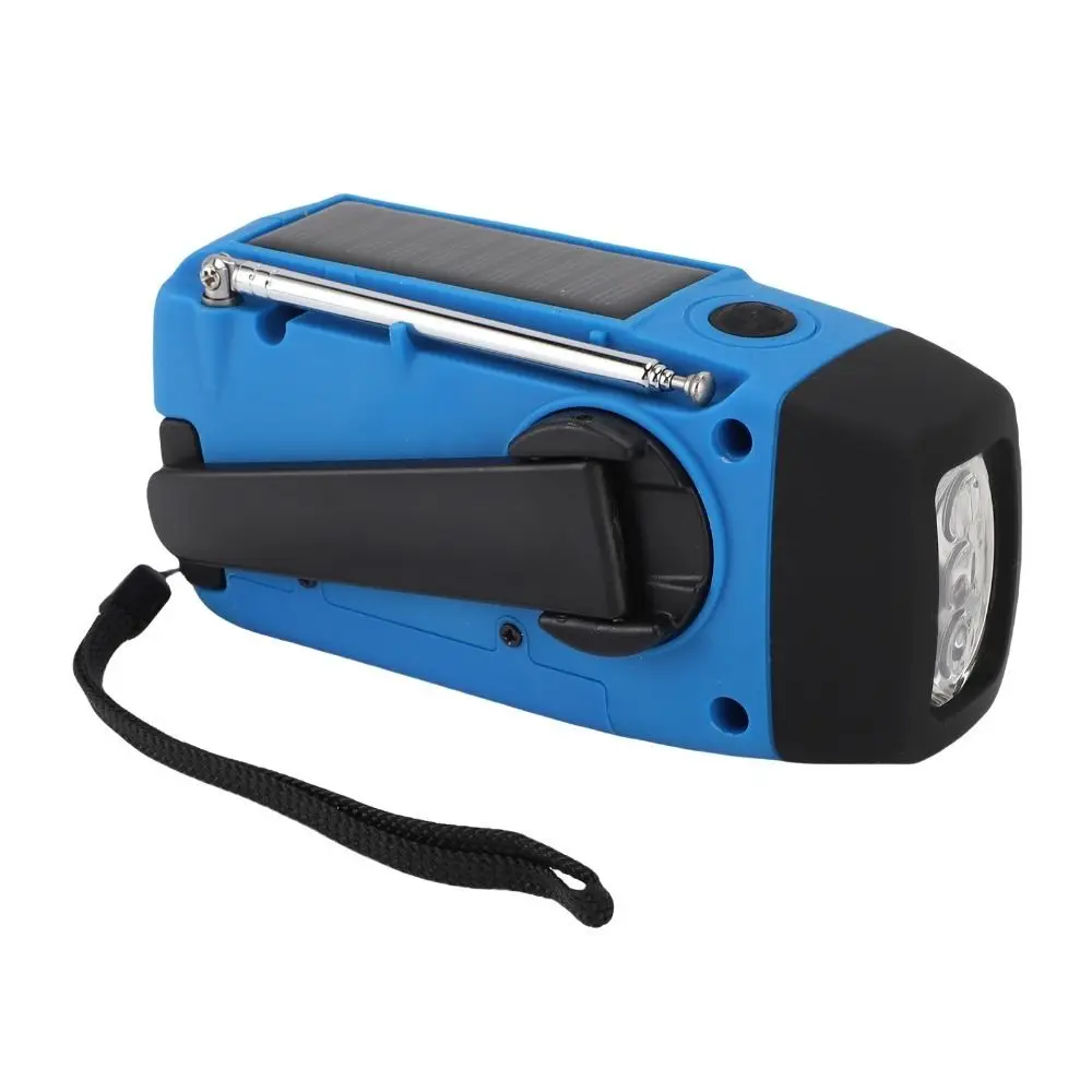 Multicolor Emergency Hand Crank Radio Solar Charging with 3 Lamp Solar Powered Radio AM FM WB Bands Hand Crank Operation