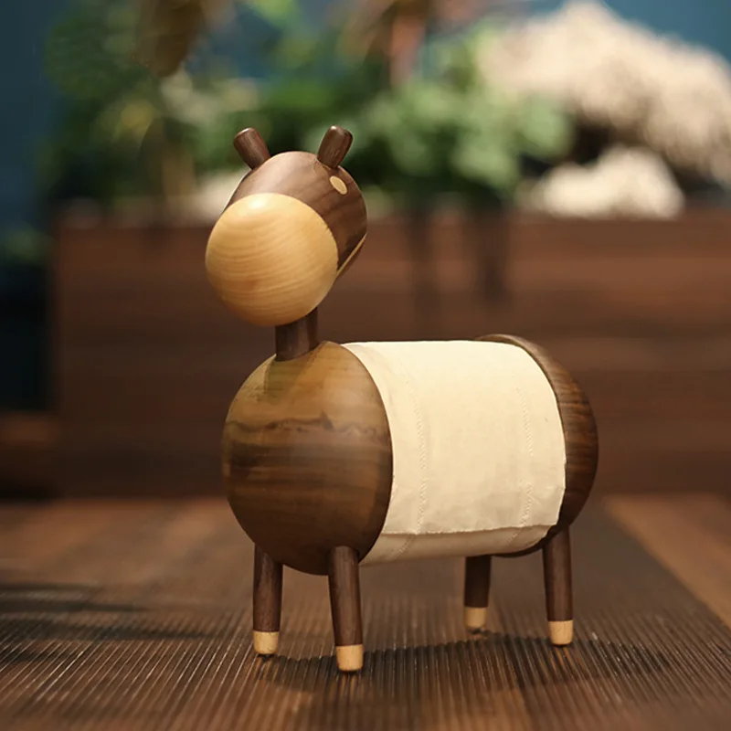 

Nordic Danish Beech Donkey Tissue Holder Household Living Room Tabletop Decoration Toilet Paper Roll Holder Wooden Decoration