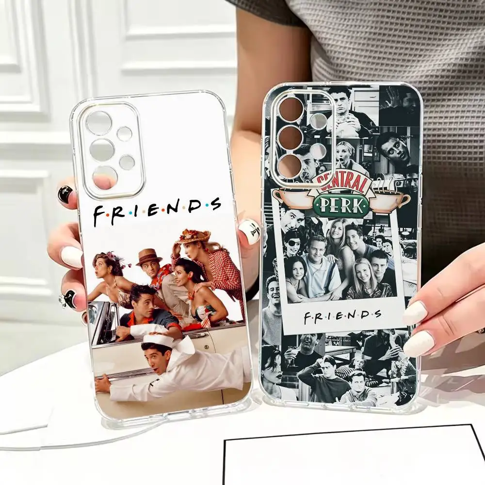 Romantic-Comedy Friends  Stand Phone Case Transparent TPU For Samsung S25,24,23,22,21,10,9,Ultra,Plus