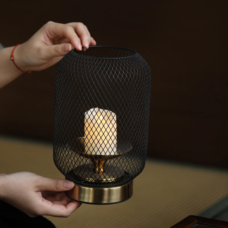 

Китайский ретро подсвечник дзен, домашний металлический подсвечник, декоративный подсвечник для создания атмосферы