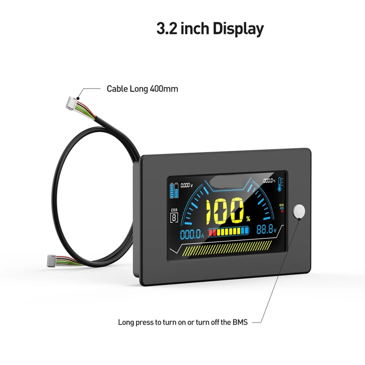 

【Hot&Price】For BMS JK-PB1A16S15P +3.2 Display Lifepo4 Li-Ion LTO Inverter 8S 16S 24V 48V Family Energy Storage Accessories