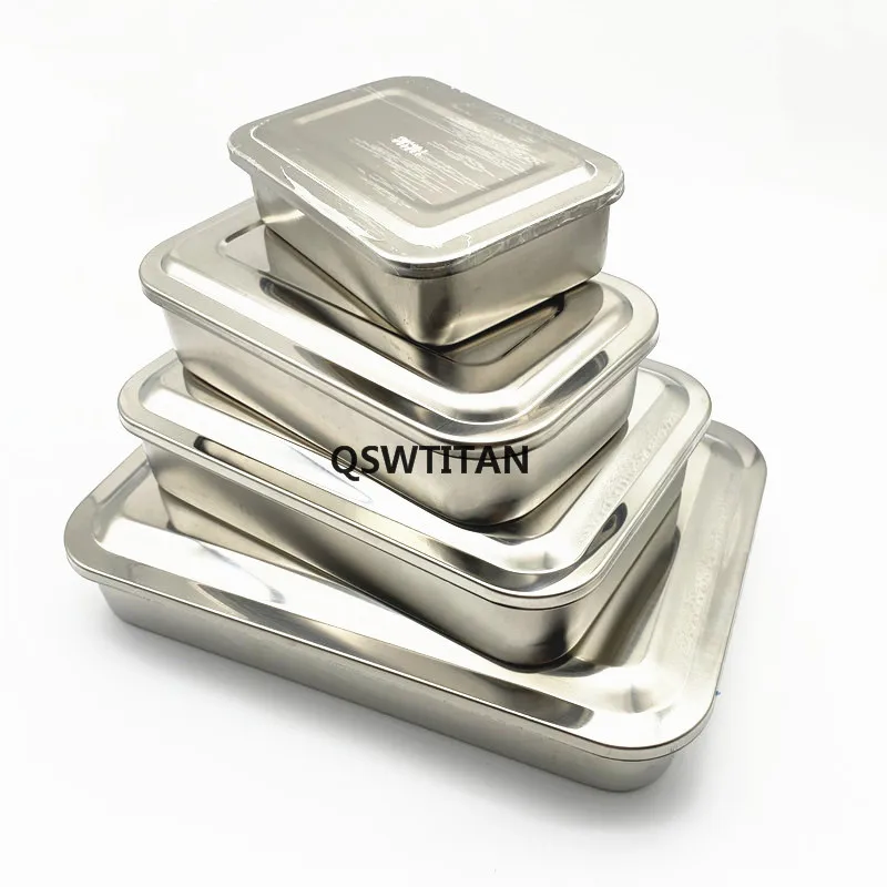 Dental Sterilization tray 304 thick Stainless steel square plate without hole cover surgical instruments