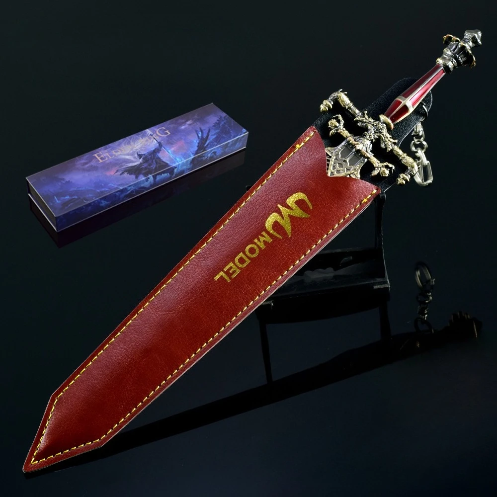 Eldenn – périphériques de jeu japonais 30 CM, épée de nuit et de flamme, modèle en métal, boîte-cadeau, ornement de bureau à collectionner, jouet cadeau créatif