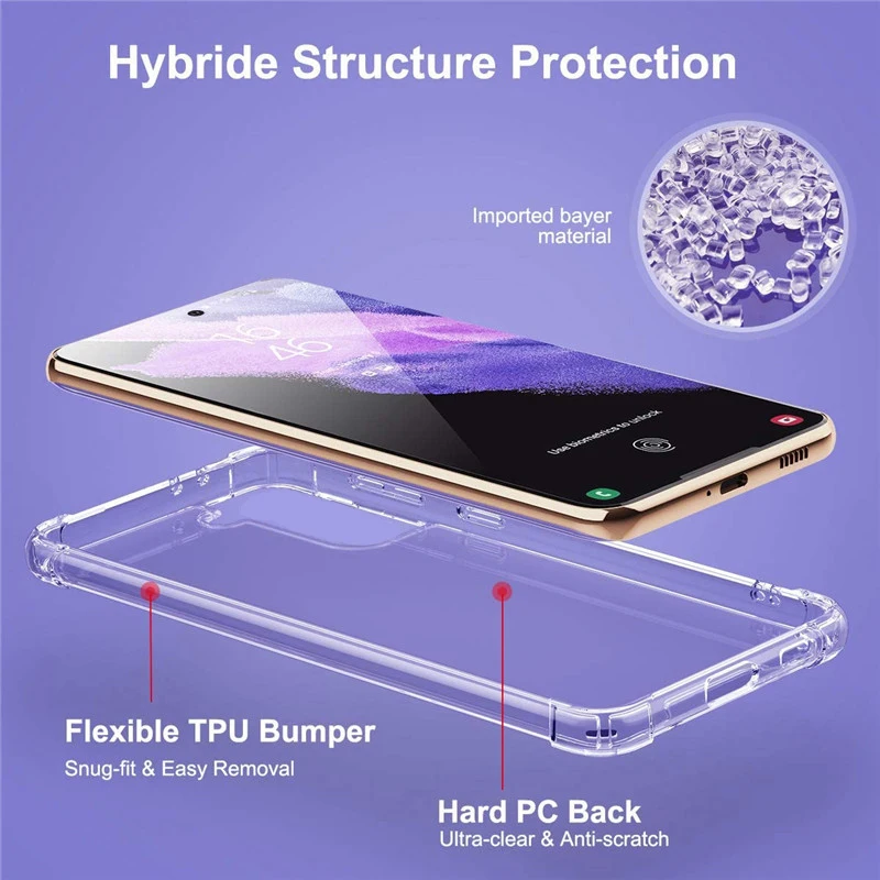 Clear Phone Case For Samsung Galaxy S24 S23 S21 S20 FE S22 Ultra S10 S9 Plus Shockproof Case For Samsung Note 9 10 Plus 20 Cover