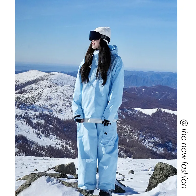 Windproof and Water-proof Ski Suit, Male and Female Couples, Neutral Wind Thin Velvet Two-piece Jacket TZM033