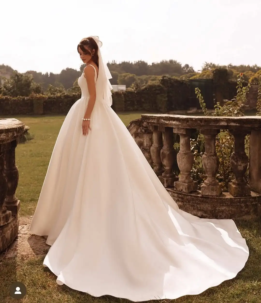 MD Simple Square Collar Satin A-line Wedding Dress Sleeveless Sweep Train Charming 2025 Bridal Gown Customized vestidos de novia