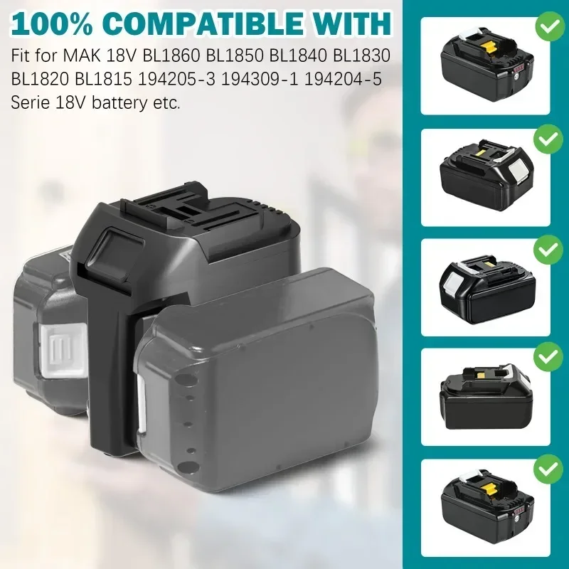 Adapter/Przejściówka do akumulatorów Makita 18V Li-ion MT18MT 2 w 1, kompatybilny z akumulatorami Makita 18V do elektronarzędzi akumulatorowych. — zdjęcie produktu 3