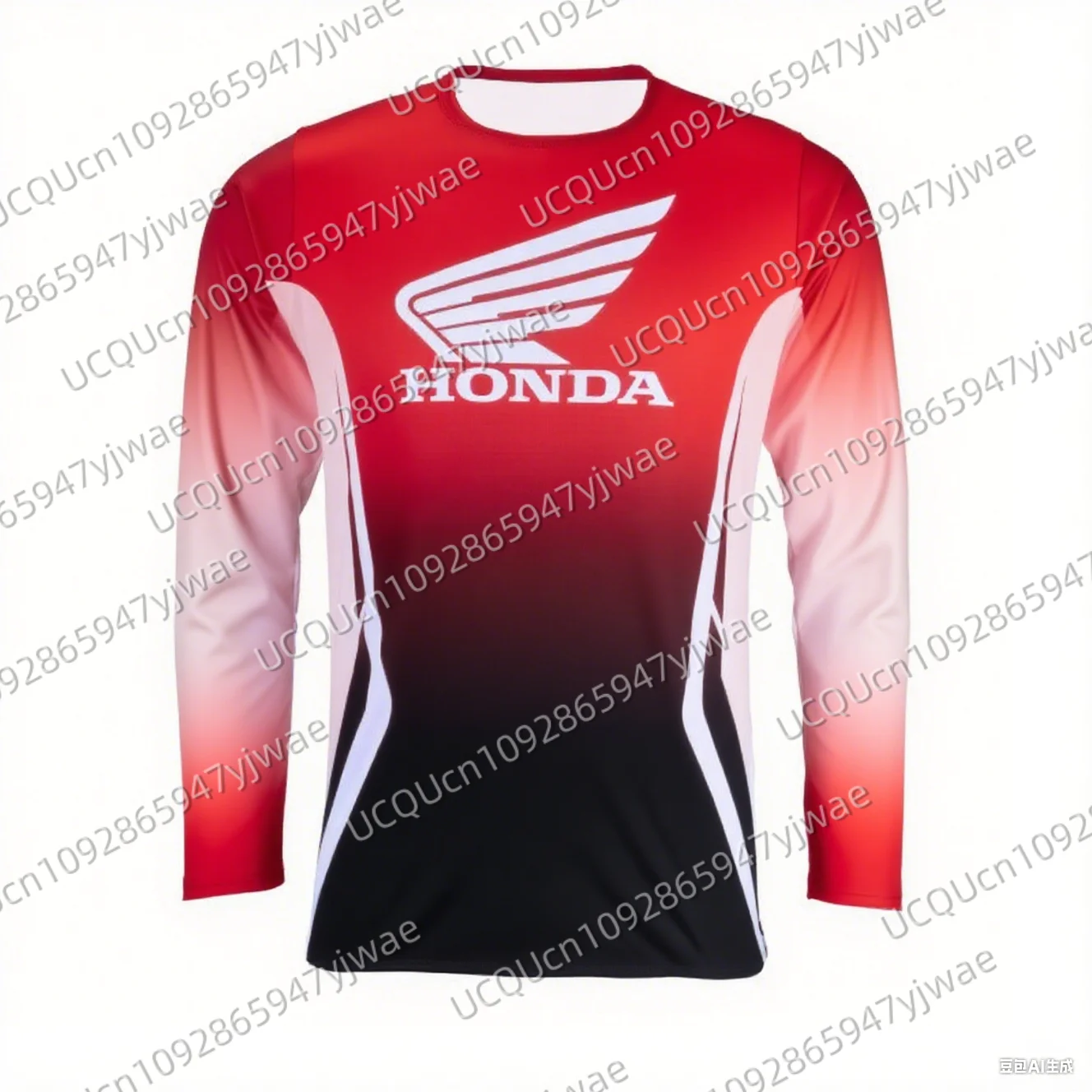 

New Off-Road Motorcycle Riding T-Shirt Fast Drying Breathable Long Sleeved Gradient Honda Riding T-shirt Tops For Men And Women