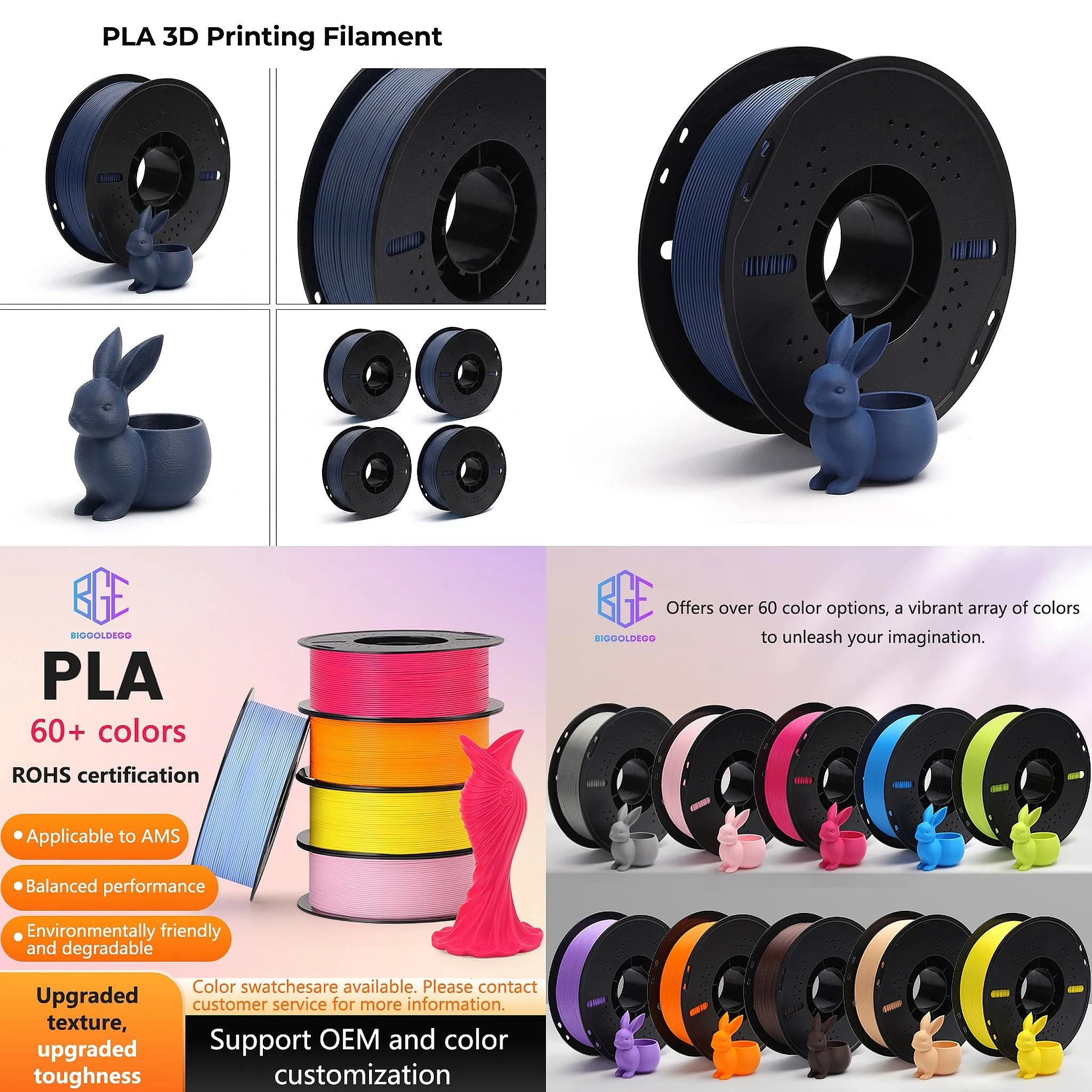 Wholesale Custom PLA NavyBlue 3D Printer Filament OEM/ODM 1.75mm CE Certified for FDM 3D Printers