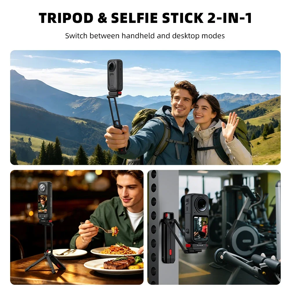 Flymile Metal Tripod for Insta360 Ace Pro 2 X6 X5 Accessories Camera Rotatable Quick-release Mount Tripod Magnetic Bracket Grip